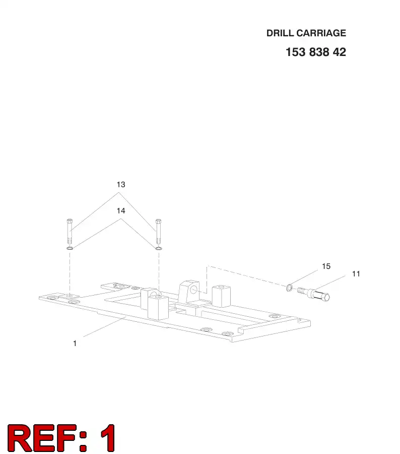 15470498 154 704 98 CARRIAGE PLATE - Sandvik Technical Drawing