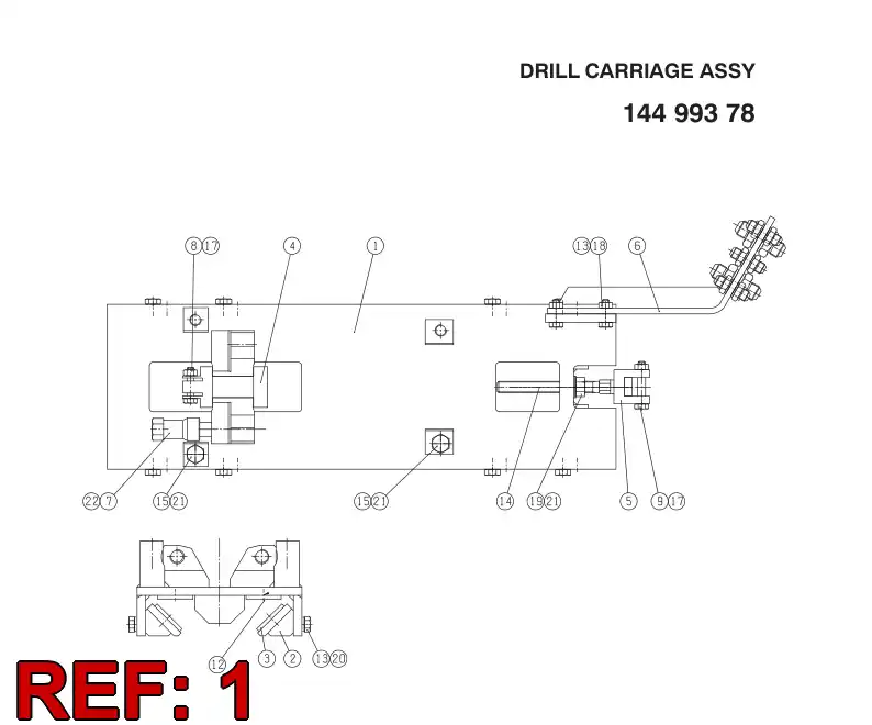 15474838 154 748 38 DRILL CARRIAGE - Sandvik Technical Drawing