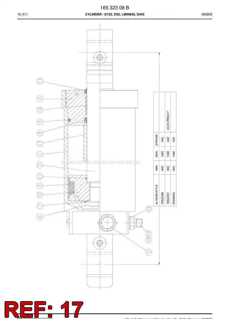 15698848 156 988 48 BUSHING - Sandvik Technical Drawing