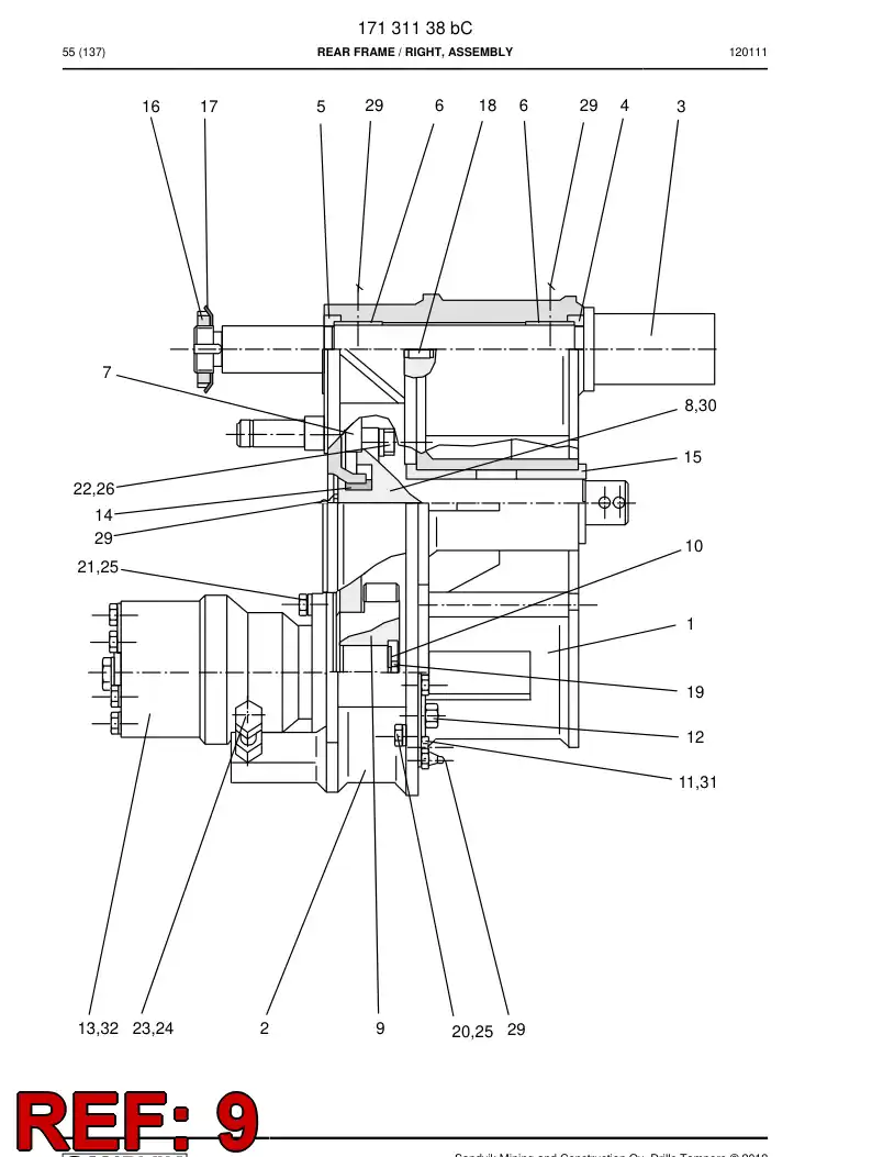 15730538 157 305 38 Swing piece - Sandvik Technical Drawing
