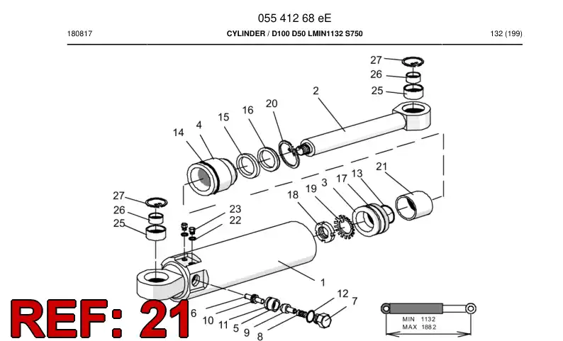 15758438 157 584 38 Bushing - Sandvik Technical Drawing