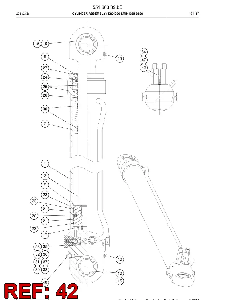 15839098 158 390 98 Adapter (hydraulic) - Sandvik Technical Drawing
