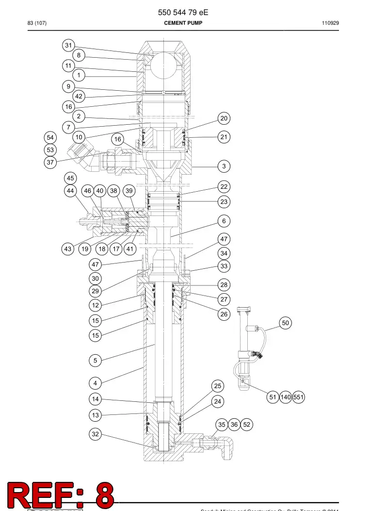 15841608 158 416 08 STOPPER - Sandvik Technical Drawing