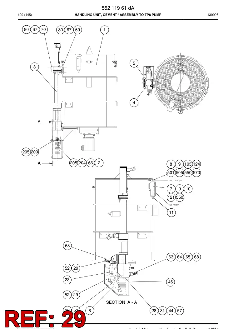 15999068 159 990 68 Pin - Sandvik Technical Drawing