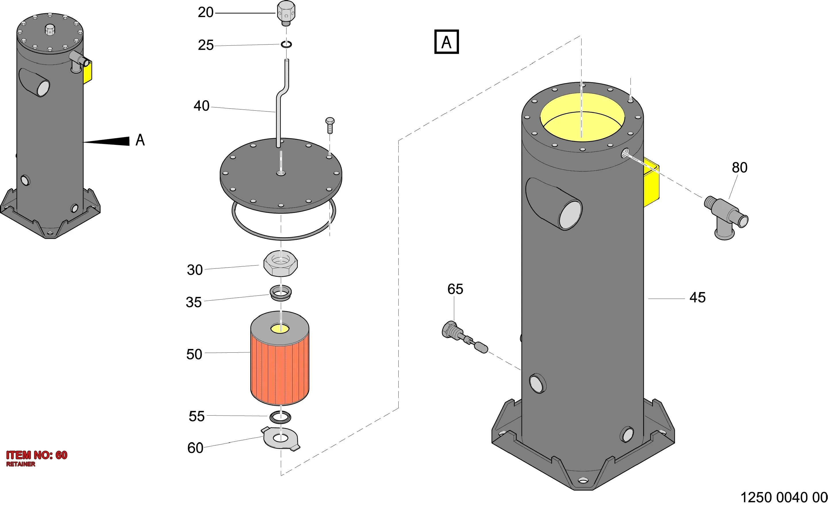 1604 0384 00 RETAINER - Technical Drawing