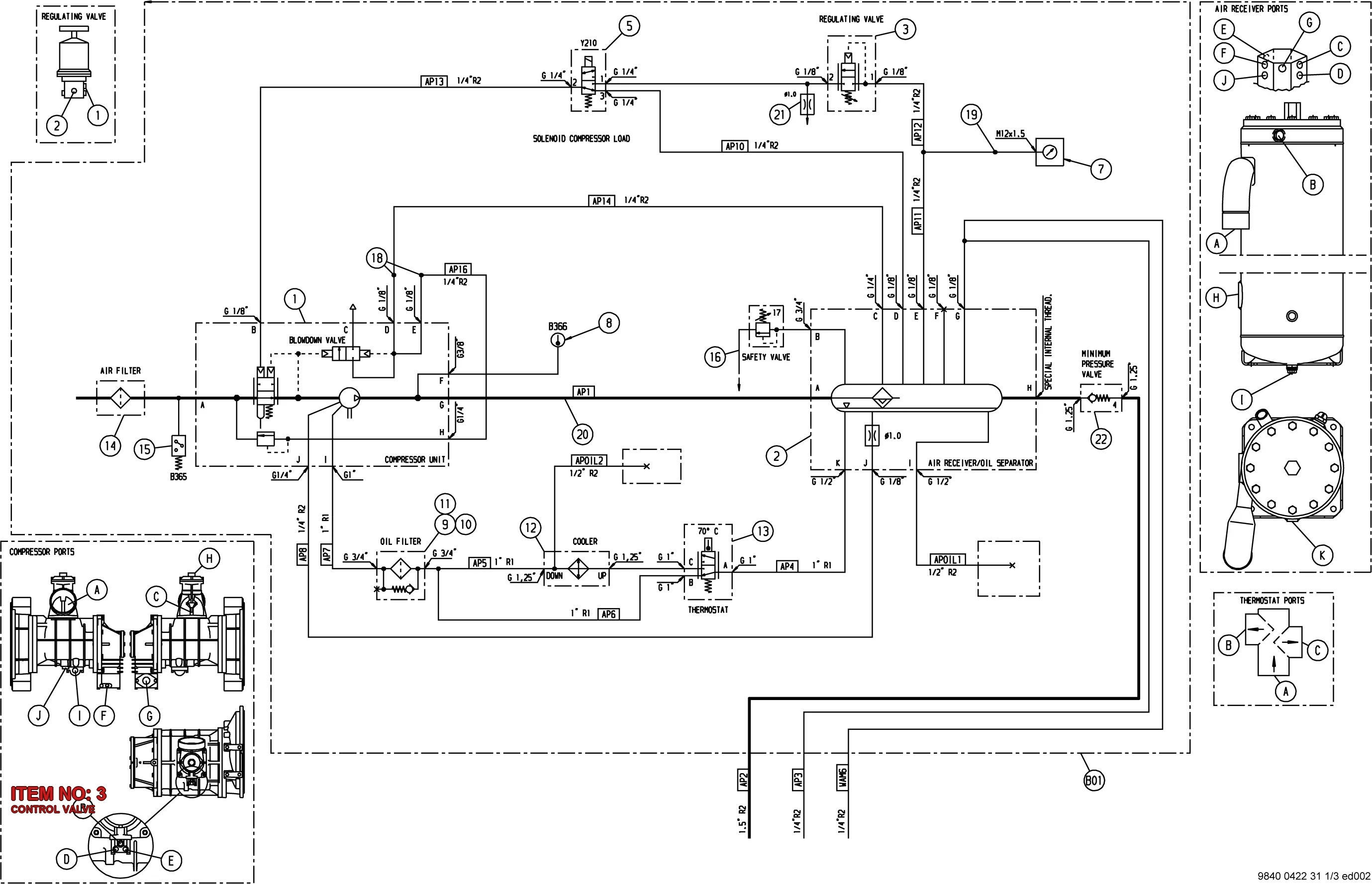 1604 0847 82 CONTROL VALVE - Technical Drawing