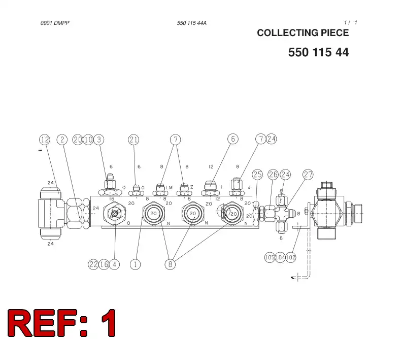 16075968 160 759 68 OIL COLLECTOR - Sandvik Technical Drawing