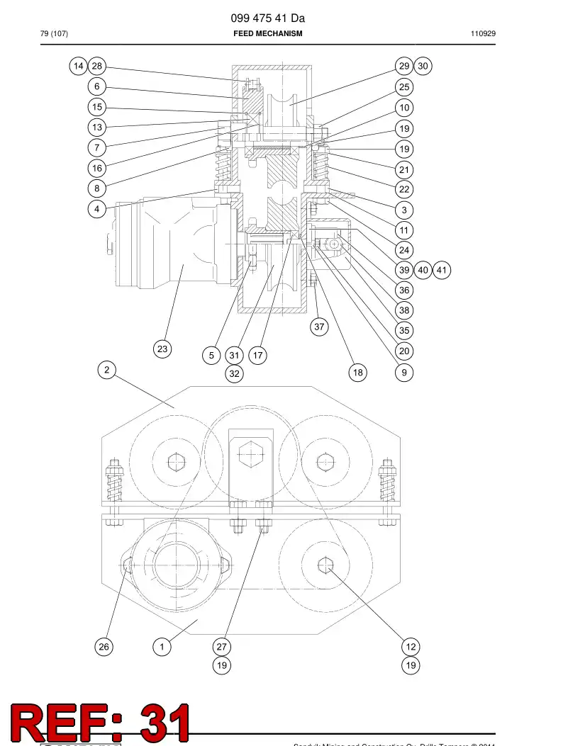16115478 161 154 78 Roller - Sandvik Technical Drawing