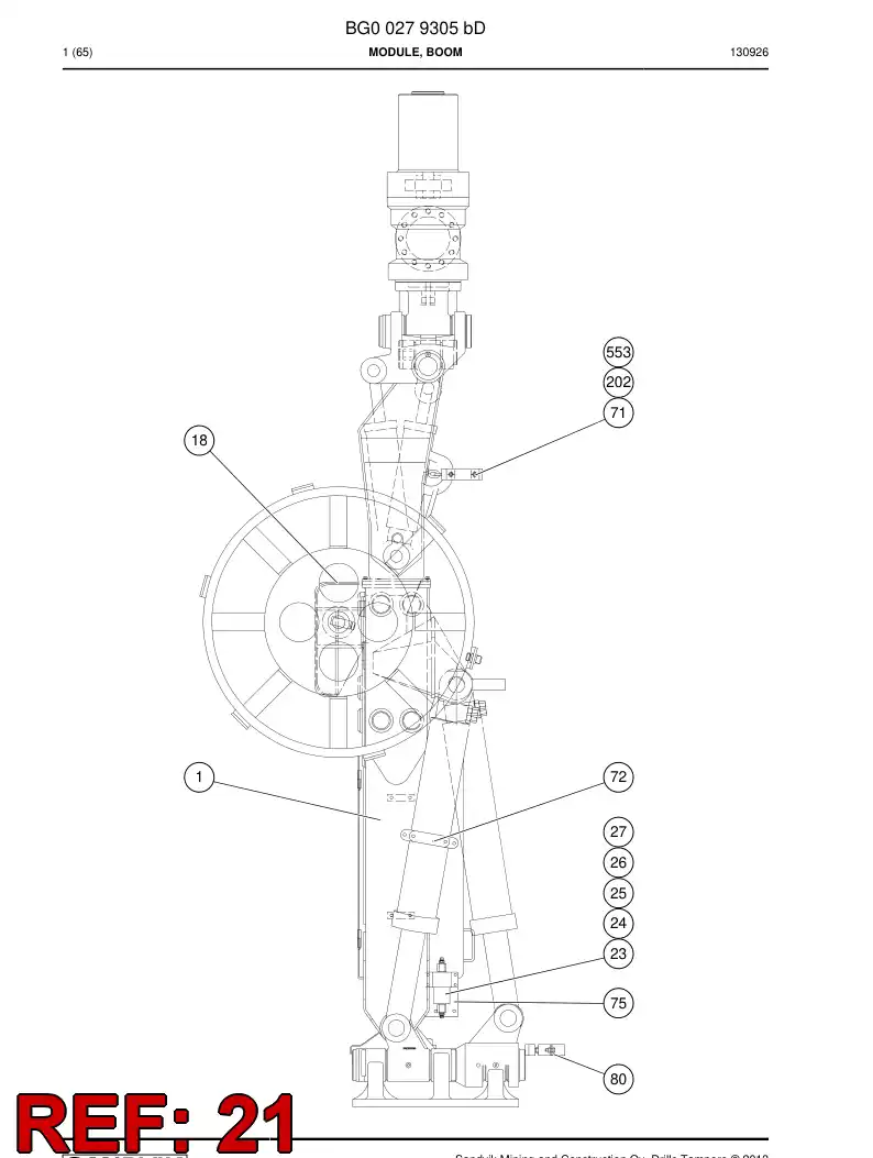 16145328 161 453 28 SUPPORT - Sandvik Technical Drawing