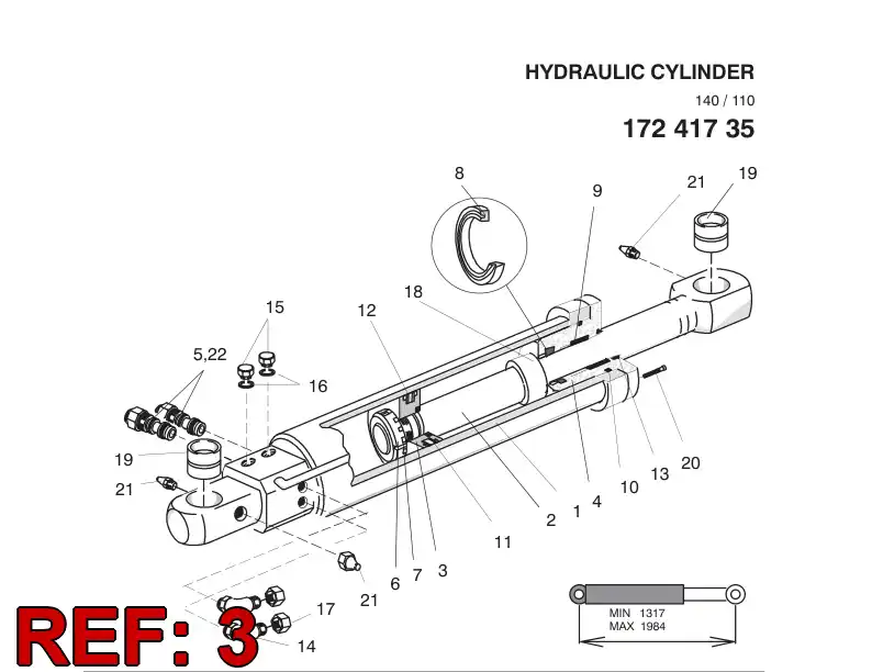 16246888 162 468 88 PISTON - Sandvik Technical Drawing