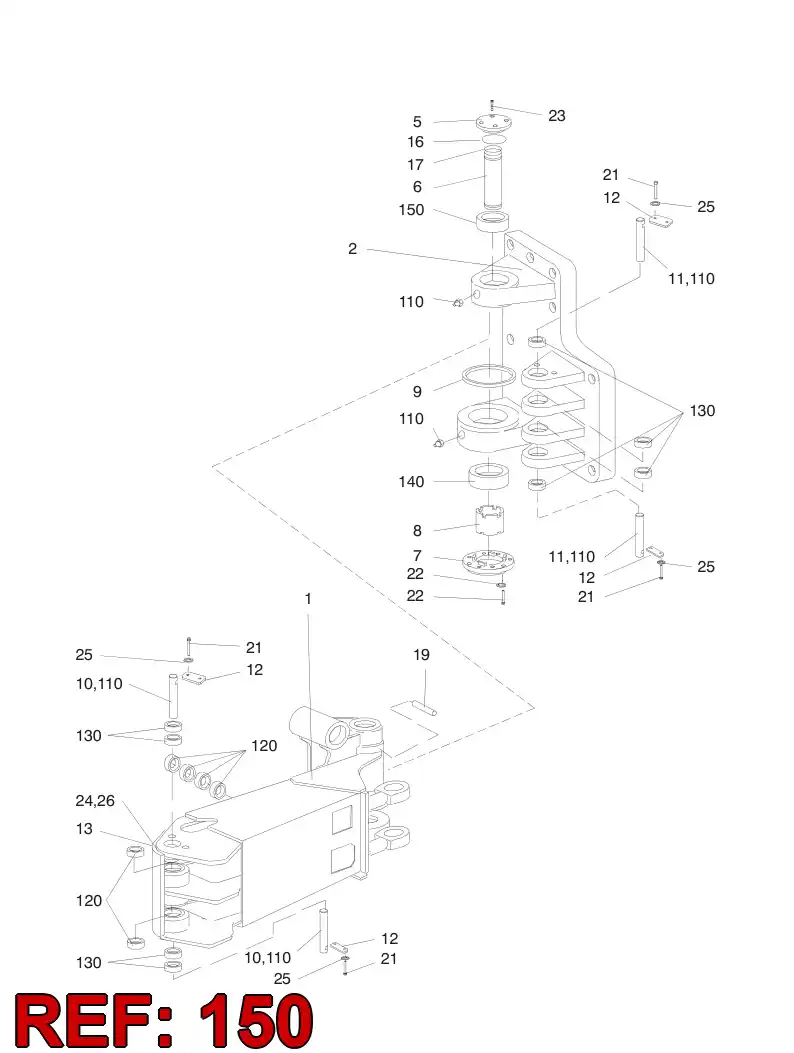 16313908 163 139 08 Bearing bushing - Sandvik Technical Drawing
