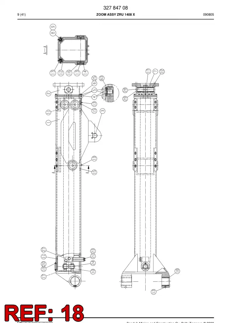 16314078 163 140 78 Bearing bushing - Sandvik Technical Drawing