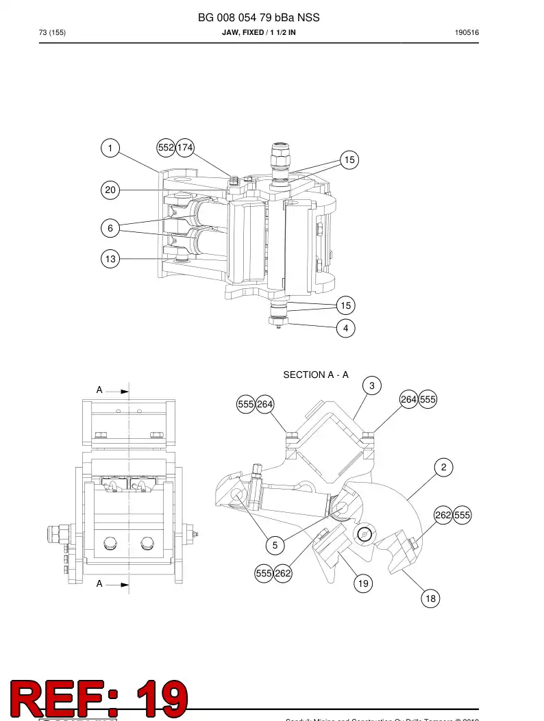 16338198a 163 381 98a Jaw - Sandvik Technical Drawing