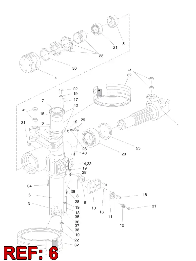 16402038 164 020 38 CYLINDER - Sandvik Technical Drawing