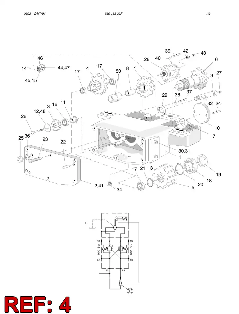 16457838 164 578 38 SROCKET WHEEL PAIR - Sandvik Technical Drawing