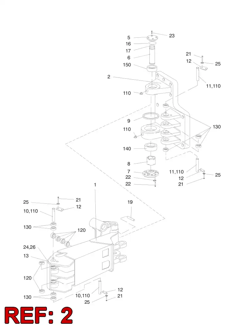 16468188 164 681 88 MOUNTING PLATE ASSY RIGHT - Sandvik Technical Drawing