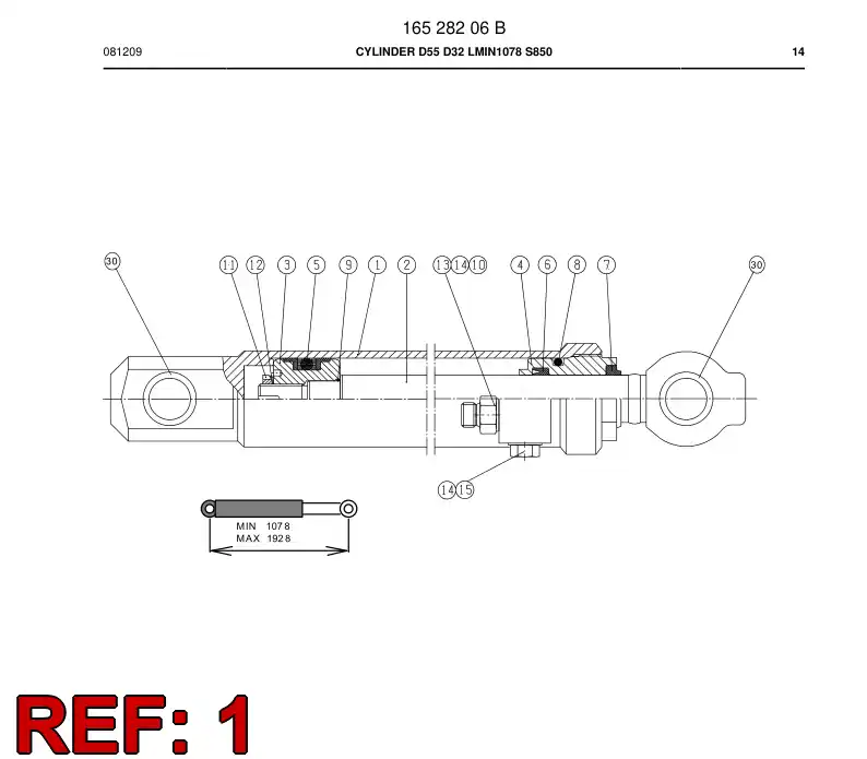 16528338 165 283 38 CYLINDER TUBE - Sandvik Technical Drawing