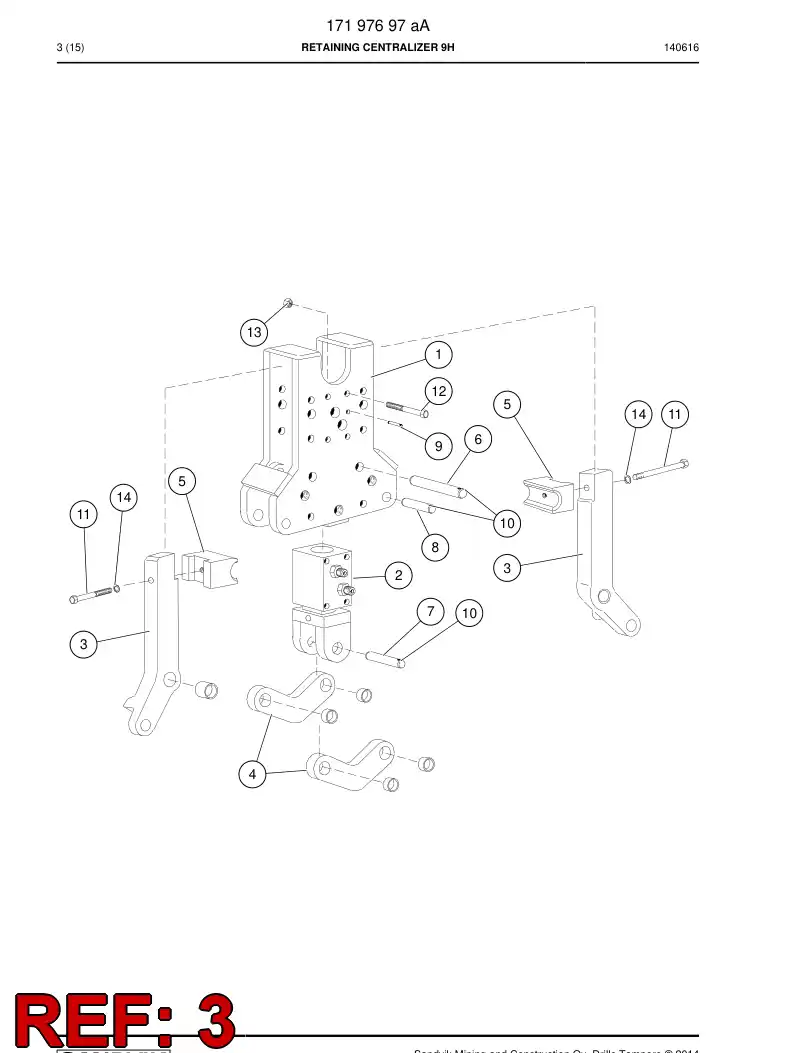 16584778a 165 847 78a LEVER - Sandvik Technical Drawing
