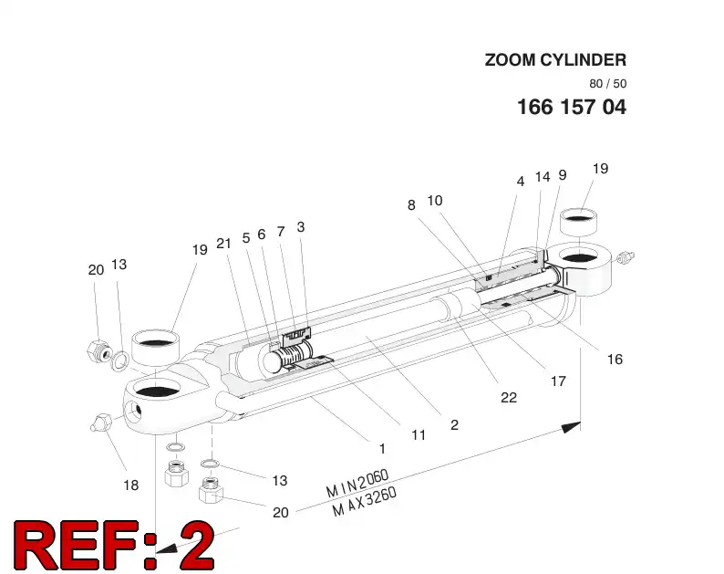 16615678 166 156 78 PISTON ROD - Sandvik Technical Drawing