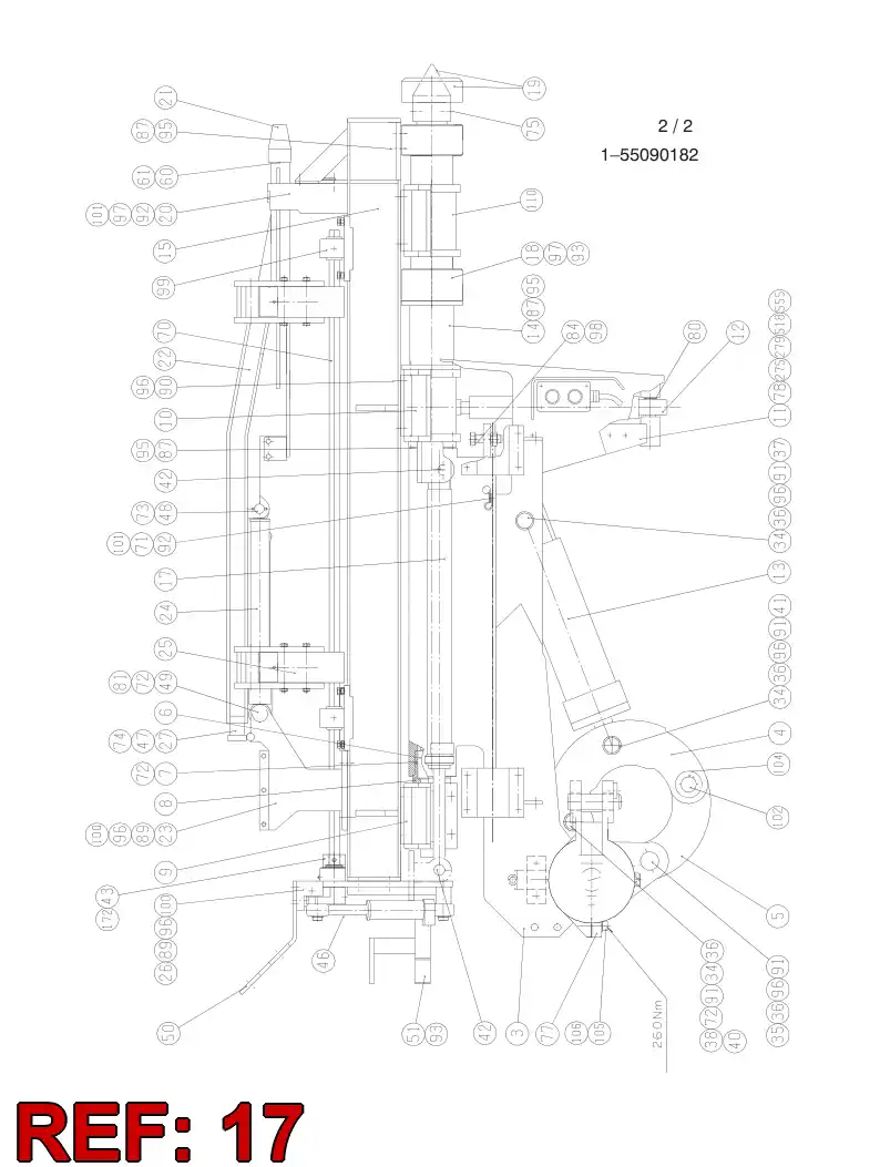 16623304 166 233 04 HYDRAULIC CYLINDER - Sandvik Technical Drawing