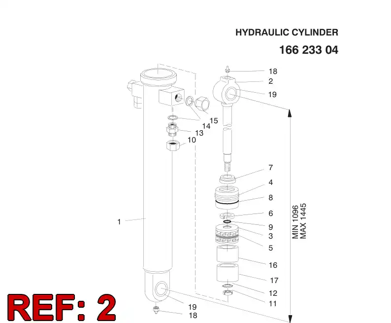 16623558 166 235 58 PISTON ROD - Sandvik Technical Drawing