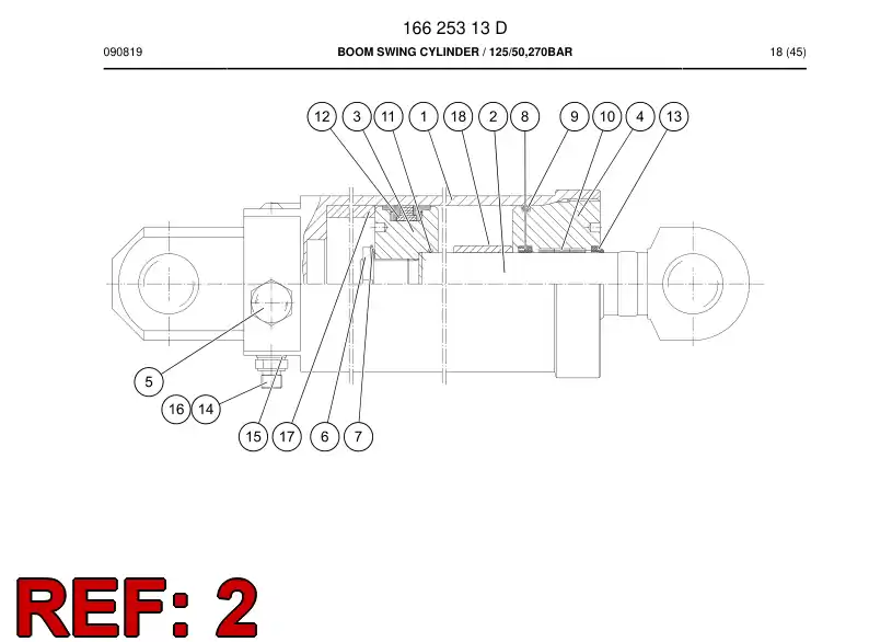 16625578 166 255 78 PISTON ROD - Sandvik Technical Drawing