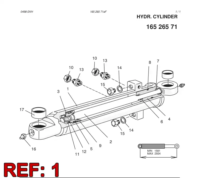 16630558 166 305 58 CYLINDER TUBE - Sandvik Technical Drawing