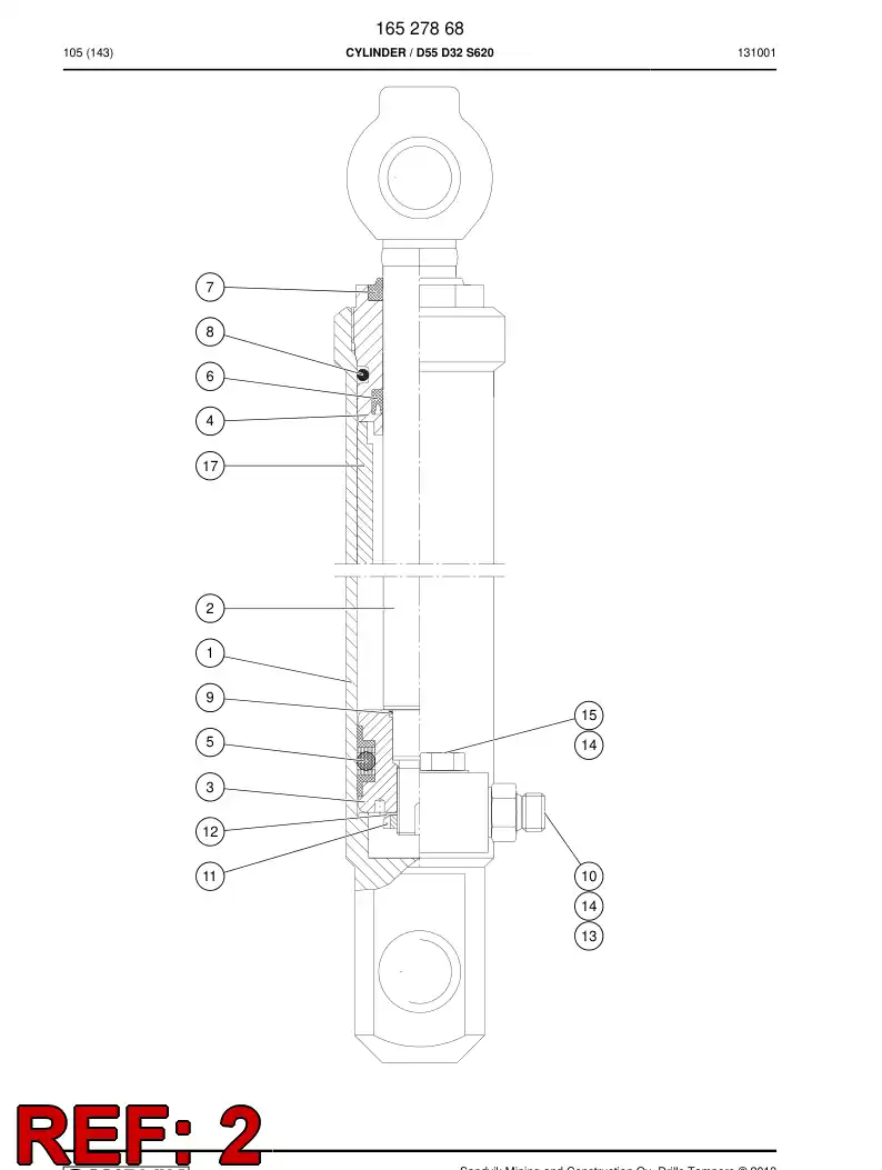 16633998 166 339 98 ROD, Piston - Sandvik Technical Drawing