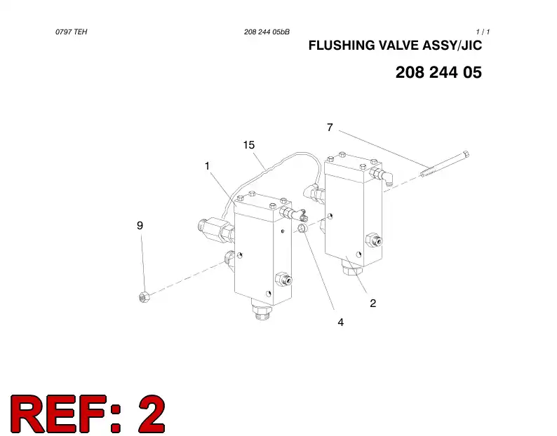 16818872 168 188 72 AIR FLUSHING VALVE ASSY/JIC - Sandvik Technical Drawing