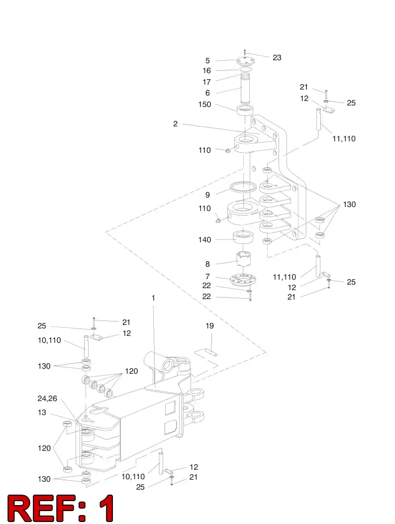 16840908 168 409 08 TILT ARM ASSY RIGHT - Sandvik Technical Drawing