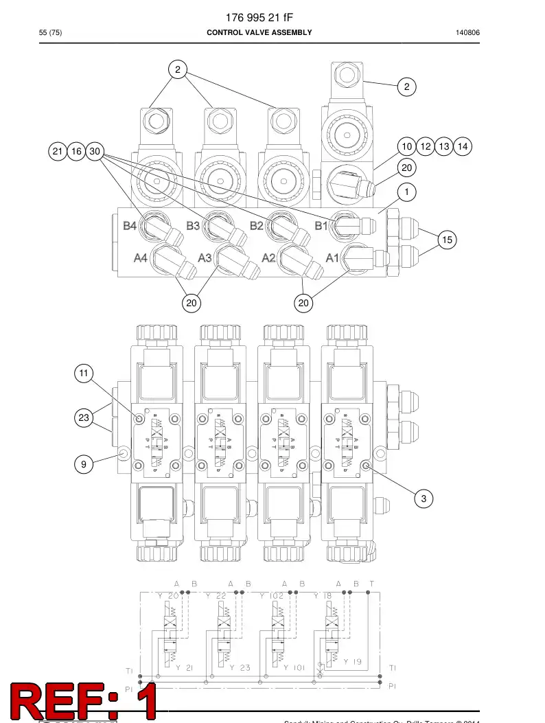16845418 168 454 18 BASE PLATE - Sandvik Technical Drawing
