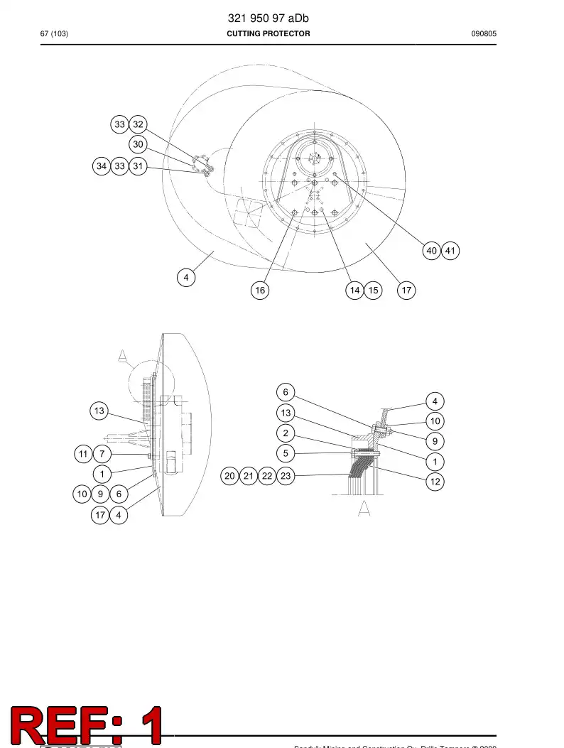 16846838 168 468 38 CUTTING PROTECTOR - Sandvik Technical Drawing