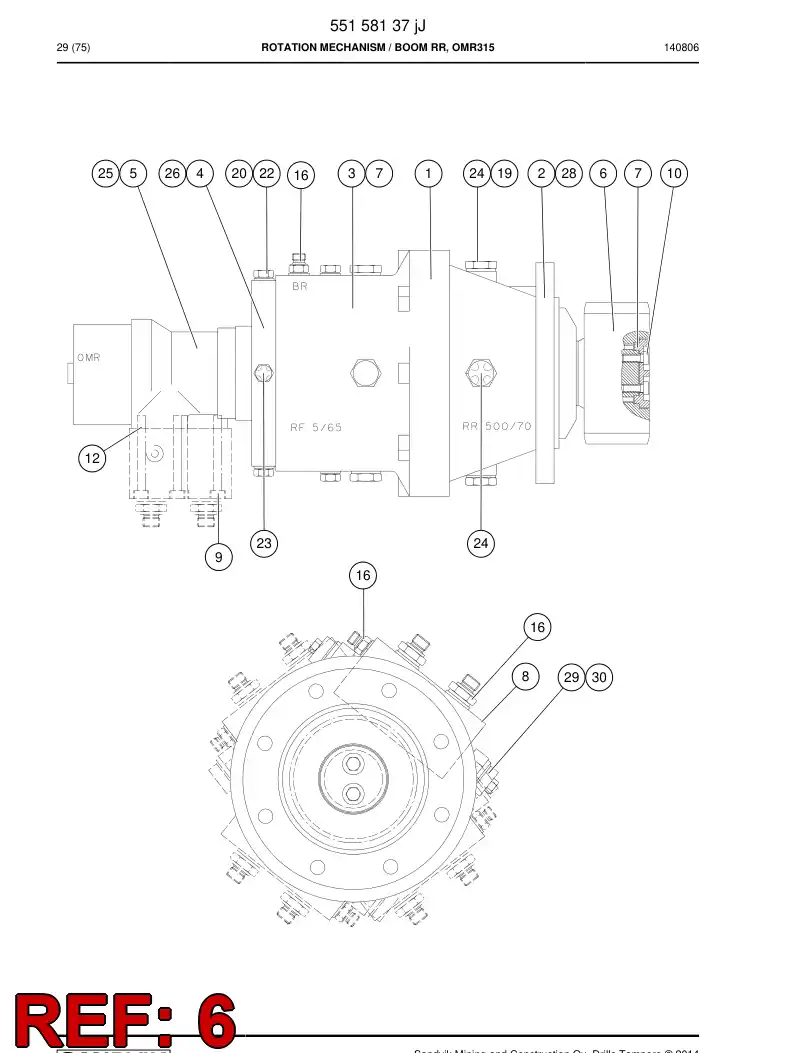 16856608a 168 566 08a RUEDA DENTADA - Sandvik Technical Drawing