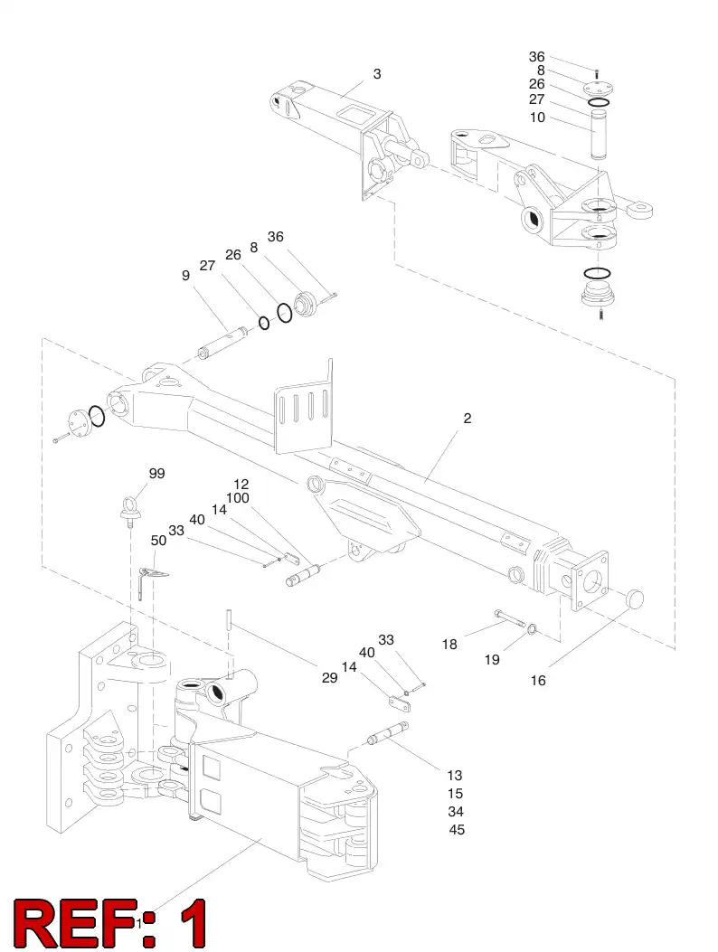 16972108 169 721 08 BOOM'S REAR PART ASSY,RIGHT - Sandvik Technical Drawing