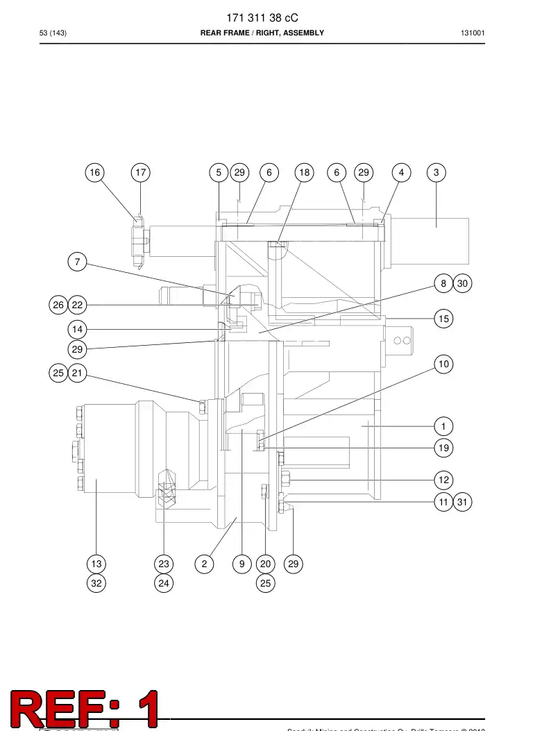 17130948g 171 309 48g CHASSI, TRASEIRO - Sandvik Technical Drawing