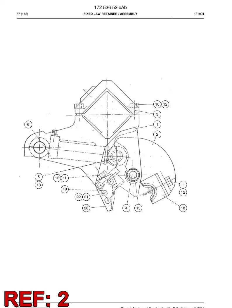 17253788b 172 537 88b Arm - Sandvik Technical Drawing