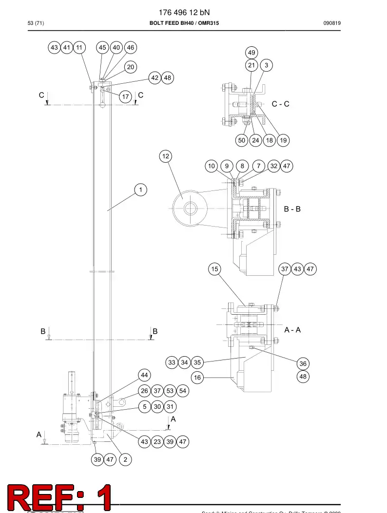 17633762 176 337 62 RAILS - Sandvik Technical Drawing