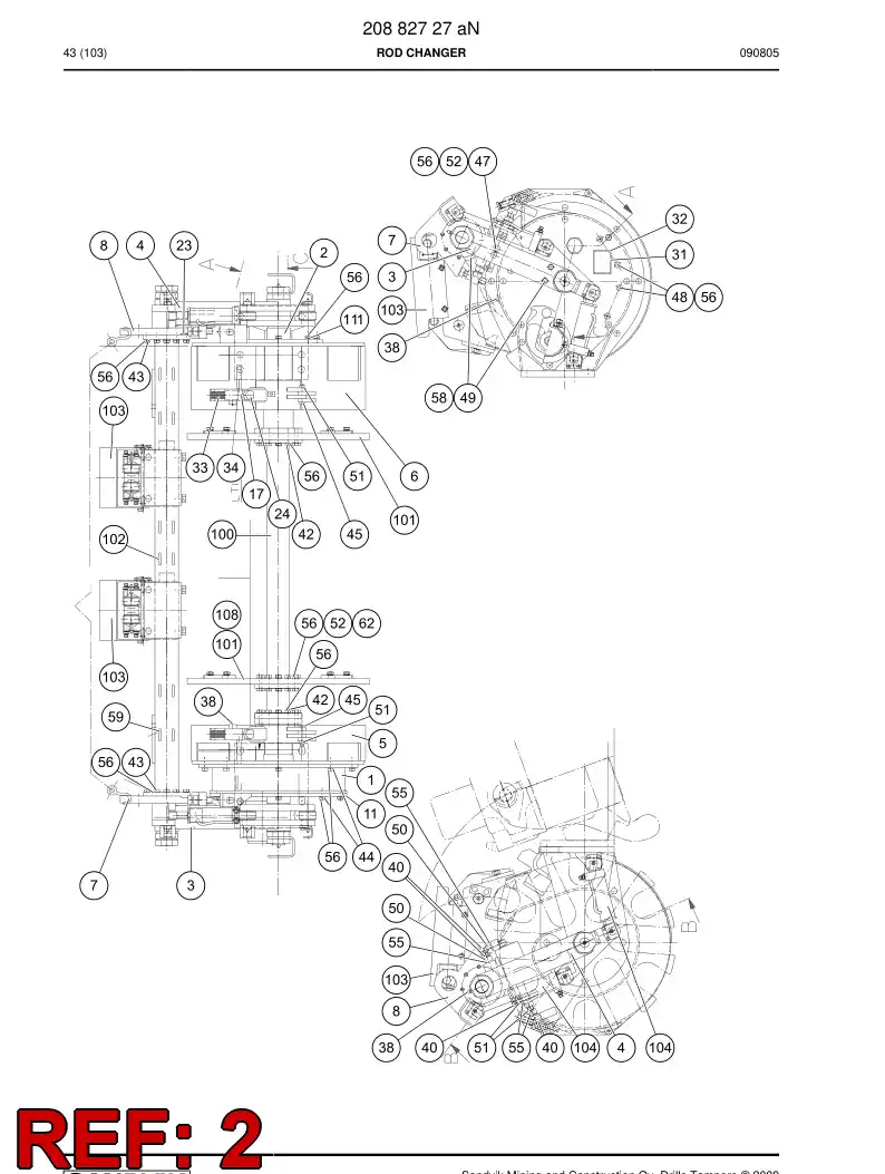 17650408 176 504 08 FRAME FRONT - Sandvik Technical Drawing