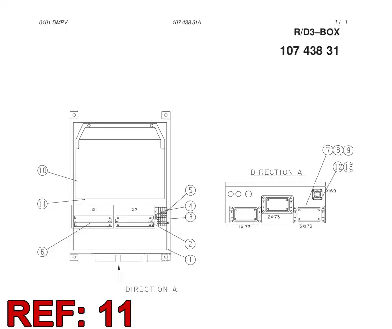 17719368 177 193 68 R/D 3 BACKPLANE - Sandvik Technical Drawing