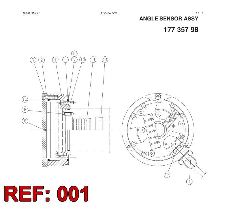 17735818 177 358 18 ANGLE SENSOR HOUSING - Sandvik Technical Drawing