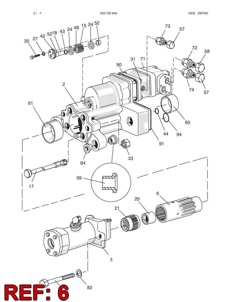 18045408 180 454 08 ROTATION BUSHING ASSY - Sandvik Technical Drawing
