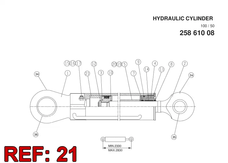 20446567 204 465 67 LIMIT BUSHING - Sandvik Technical Drawing