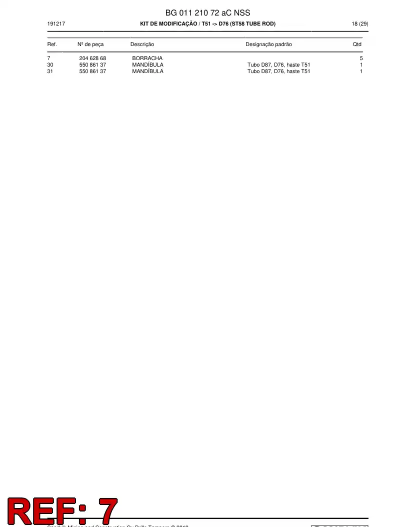 20462868b 204 628 68b RUBBER - Sandvik Technical Drawing