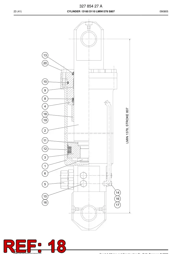 20492561a 204 925 61a Limit bushing - Sandvik Technical Drawing