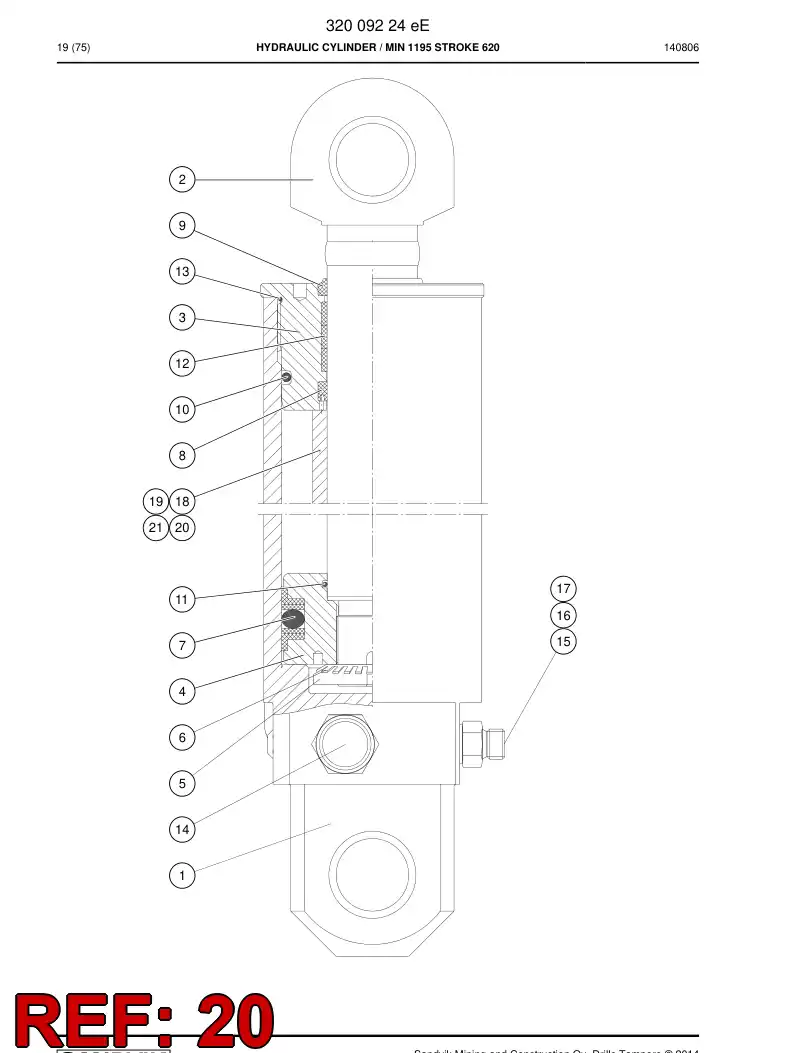 20535003 205 350 03 LIMITING BUSHING - Sandvik Technical Drawing