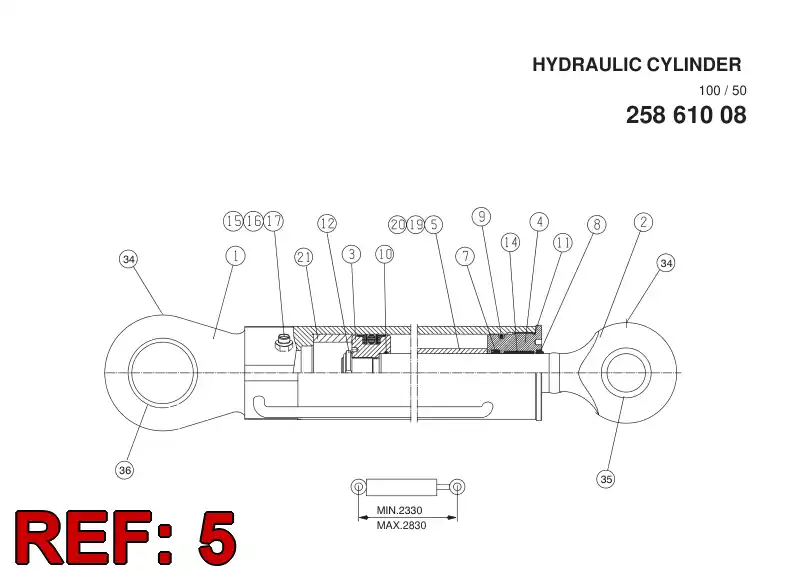 20535008 205 350 08 LIMITING BUSHING - Sandvik Technical Drawing