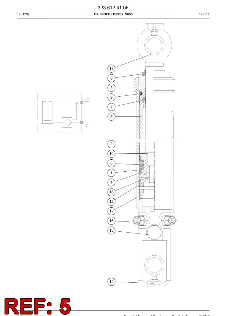 20535128a 205 351 28a Bushing, Limit - Sandvik Technical Drawing