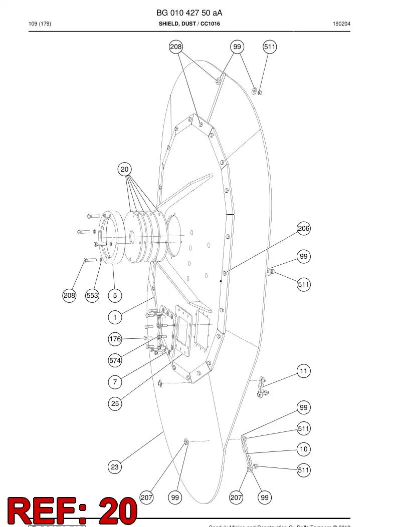 20618648a 206 186 48a PLATE, CAUCHO 55045480 - Sandvik Technical Drawing