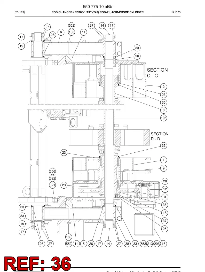 20625238 206 252 38 Spline - Sandvik Technical Drawing