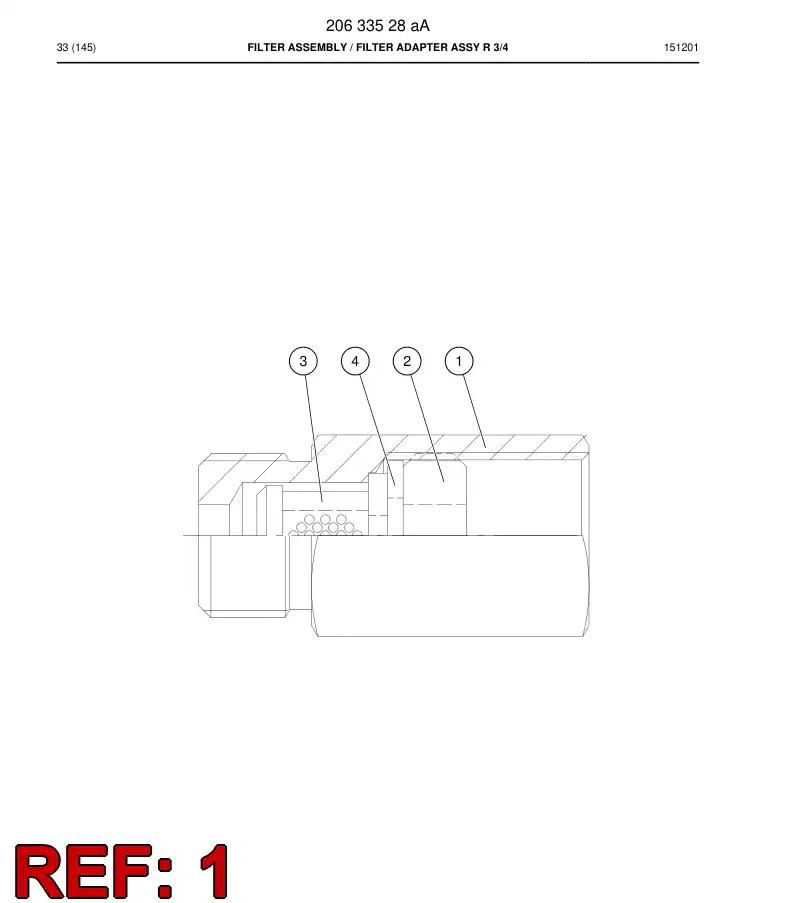 20633378b 206 333 78b FILTER ADAPTER R 3/4'' - Sandvik Technical Drawing